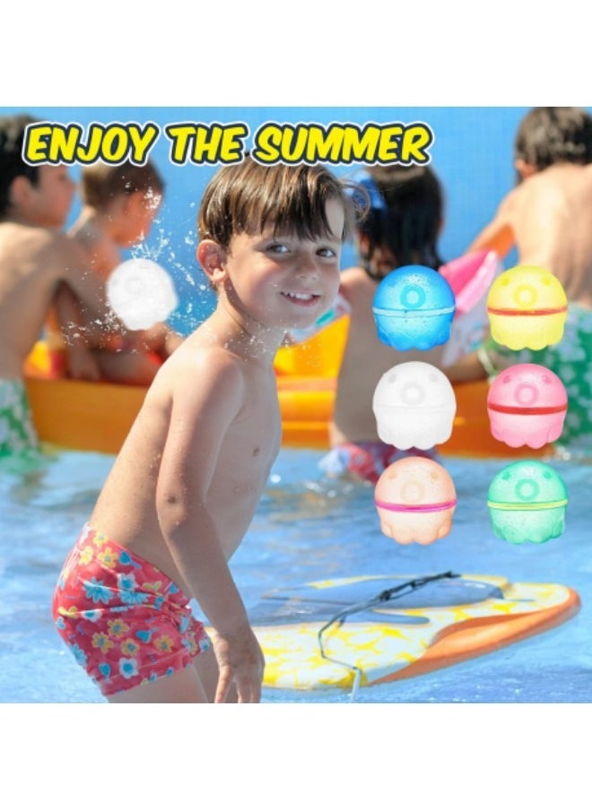 GGEROU Reusable Water Balloons Quick Fill,6-Piece Magnetic Water Balloons Self Sealing Refillable Water Balloons Water Toys Pool Toys For Kids Adults Water Fight Outdoor Games, Octopus  - Image 3