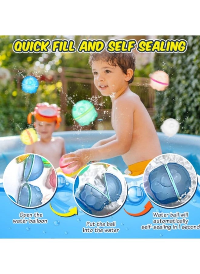 GGEROU Reusable Water Balloons Quick Fill,6-Piece Magnetic Water Balloons Self Sealing Refillable Water Balloons Water Toys Pool Toys For Kids Adults Water Fight Outdoor Games, Octopus  - Image 4