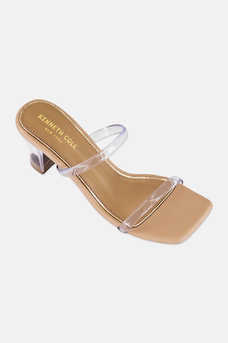 Kenneth Cole Women Heeled Slip On Sandals, Tan - Image 1