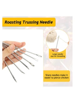 Excefore Roasting Trussing Needles, Meat Trussing Needle Stainless Steel Cooking Needles Poultry Trussing Needle for Securing Stuffed Turkey, Chicken, Roasts and Rolled Meats Supplies (10 Pieces)  - Image 4