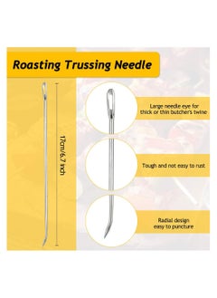 Excefore Roasting Trussing Needles, Meat Trussing Needle Stainless Steel Cooking Needles Poultry Trussing Needle for Securing Stuffed Turkey, Chicken, Roasts and Rolled Meats Supplies (10 Pieces)  - Image 2