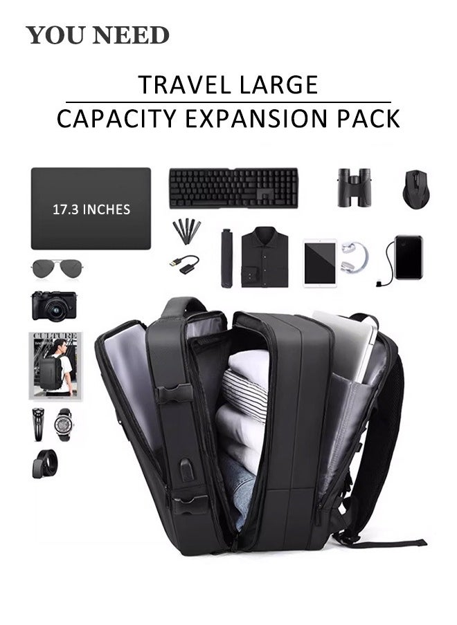 Generic Large Capacity Business Travel Backpack  Waterproof Laptop Bag with USB Charging Port Multifunctional Computer Bag  - Image 3