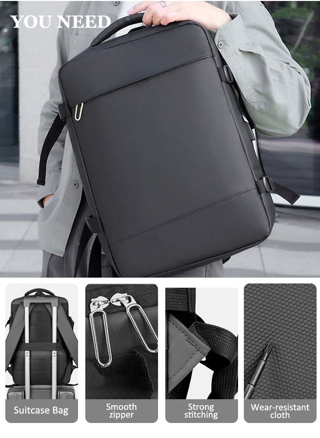 Generic Large Capacity Business Travel Backpack  Waterproof Laptop Bag with USB Charging Port Multifunctional Computer Bag  - Image 4