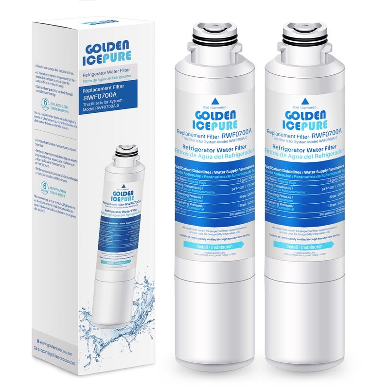 GOLDEN ICEPURE RWF0700A Refrigerator Water Filter Replacement for Samsung DA29-00020B, HAF-CIN/EXP, RF263BEAESR, RF28HMEDBSR, RF28HFEDTSR, RF28HFEDBSR,2PACK - Image 1