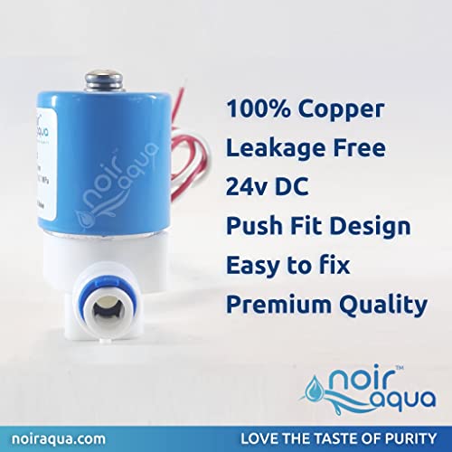 Noir Aqua Solenoid Valve SV 24v DC 100% Copper 1 Year Warranty, For all types of RO Water Purifier Filters | Solenoid Valve Flow Control | 1/4” Water Pipe - Image 2