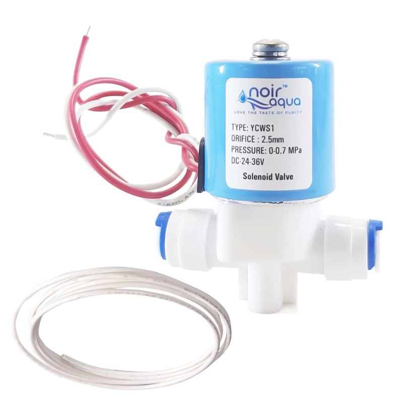 Noir Aqua Solenoid Valve SV 24v DC 100% Copper 1 Year Warranty, For all types of RO Water Purifier Filters | Solenoid Valve Flow Control | 1/4” Water Pipe - Image 5