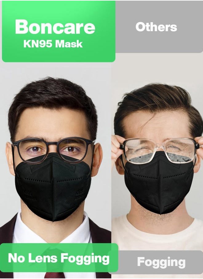 Boncare - KN95 Face Mask 30 PCs, 5-Layer Black Face Mask for Men & Women Filter Efficiency≥ 95%, Breathable and Comfortable, Black - Image 1