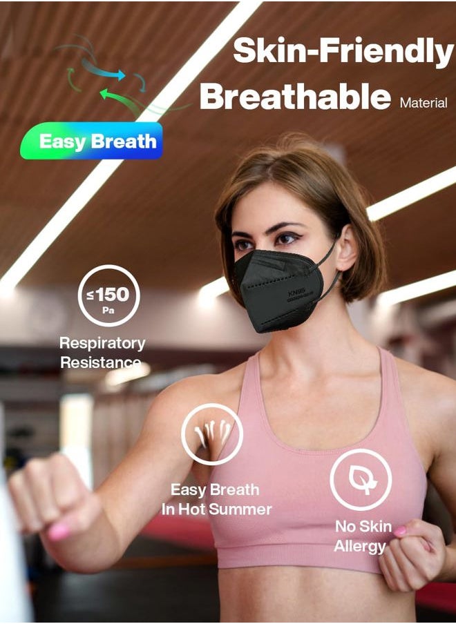 Boncare - KN95 Face Mask 30 PCs, 5-Layer Black Face Mask for Men & Women Filter Efficiency≥ 95%, Breathable and Comfortable, Black - Image 1