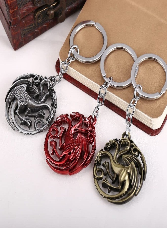 Bkinpid Dragon Key Chain Targaryen Key Chain (Red) - Image 2