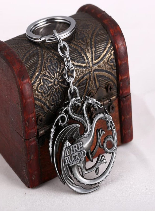 Bkinpid Dragon Key Chain Targaryen Key Chain (Red) - Image 3