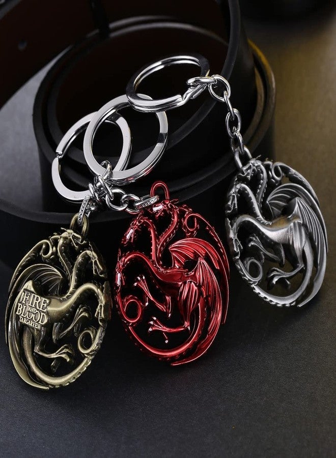 Bkinpid Dragon Key Chain Targaryen Key Chain (Red) - Image 5