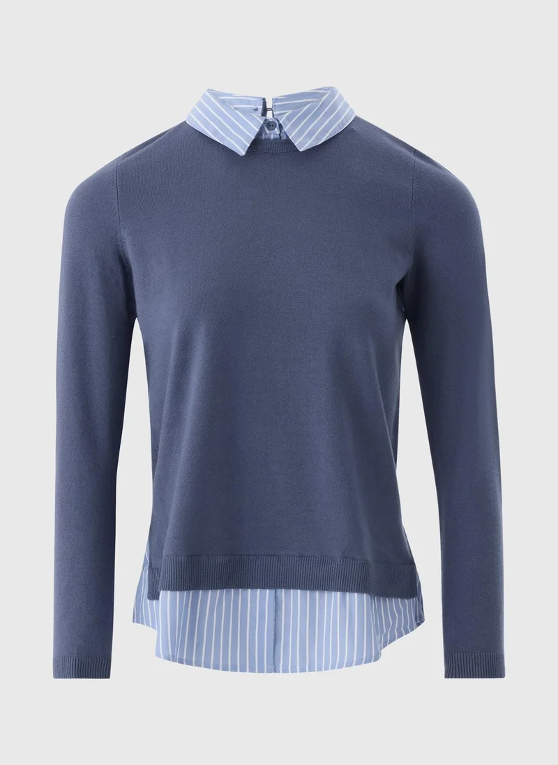 ماتلان Et Vous Blue 2 In 1 Knitted Jumper & Shirt