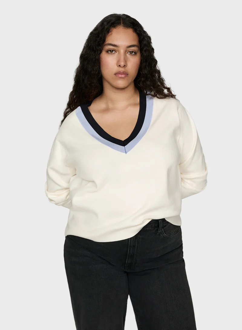 مانجو Detail Striped Sweater