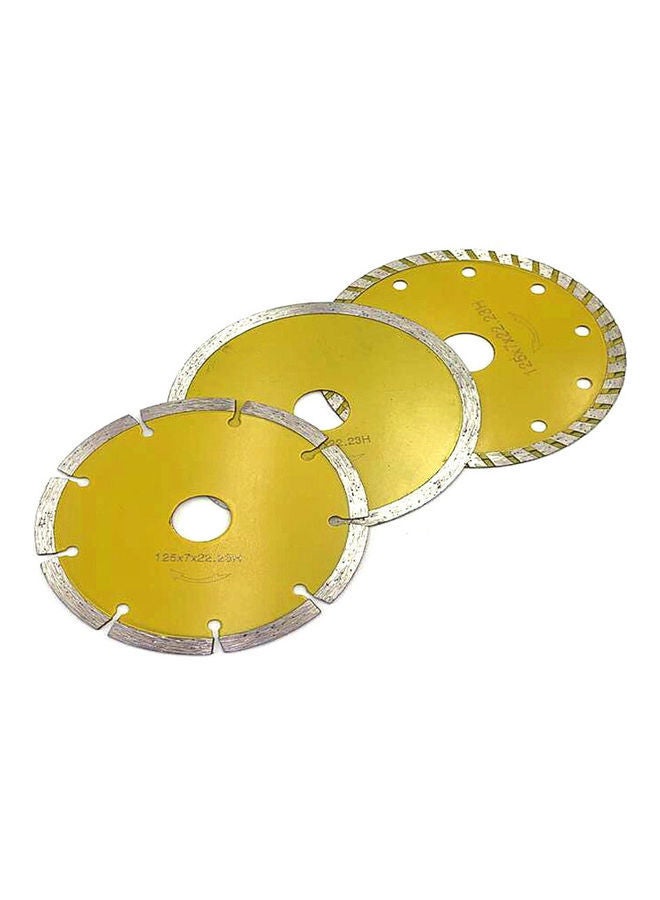 NIBEMINENT 3-Piece High Hardness Ceramic Diamond Saw Blade Set Yellow/Silver  - Image 1