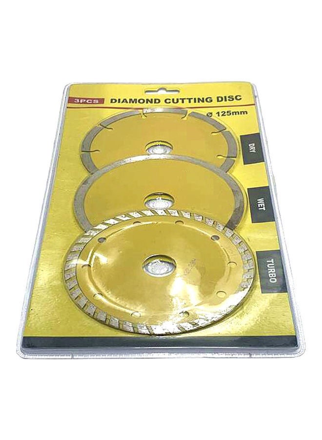 NIBEMINENT 3-Piece High Hardness Ceramic Diamond Saw Blade Set Yellow/Silver  - Image 4