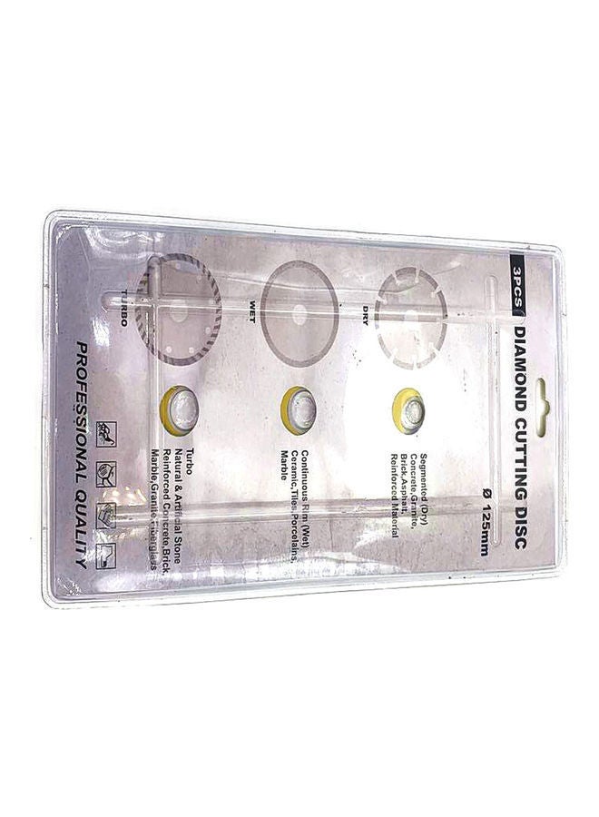 NIBEMINENT 3-Piece High Hardness Ceramic Diamond Saw Blade Set Yellow/Silver  - Image 3