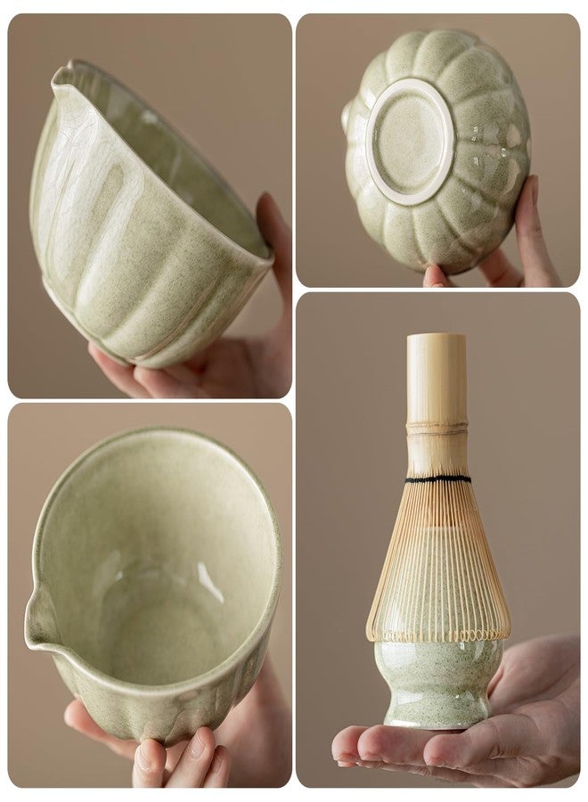 HTRCXB 8 Pcs Matcha Whisk Set - HTRCXB Matcha Set with Ceramic Bowl, Bamboo Whisk & Holder, Scoop, Sifter, Measuring Spoon, Scoop Rest & Tea Towel, Complete Gift Kit for Beginners & Tea Lovers - Image 3