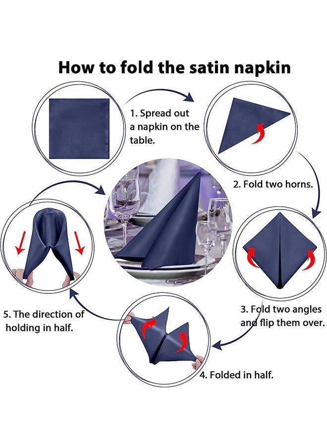 Arabest 20 Pack Satin Napkins Square Satin Cloth, Elegant Soft Silk Napkin, Smooth Washable Table Napkins, For Weddings Dinner Restaurant Party Decoration,17x 17inch  - Image 3