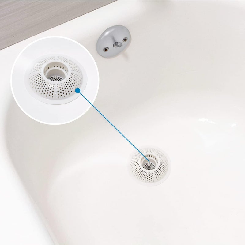 EvriHolder Hairstopper Drain Cover Hair Catcher for Shower and Bathtub - 2 Pack, White - Image 5