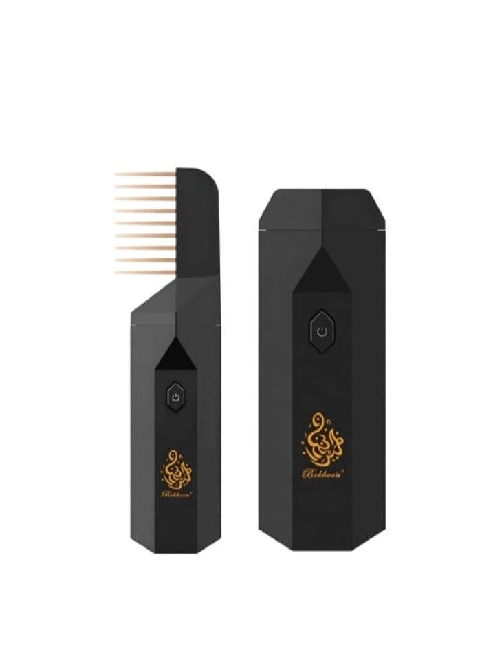 بخون مبخرة الشعر الإلكتروني الإصدار الجديد برأس مشط للشعر أسود - Image 2