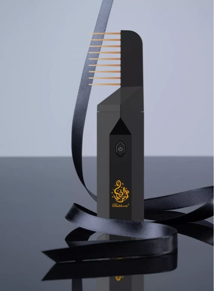 بخون مبخرة الشعر الإلكتروني الإصدار الجديد برأس مشط للشعر أسود - Image 3