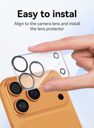 [حزمة من 3 قطع] واقي شاشة عدسة الكاميرا لهاتف iPhone 17 Pro max مقاس 6.9 بوصة، واقي شاشة زجاجي شفاف عالي الوضوح بصلابة 9H - view 4