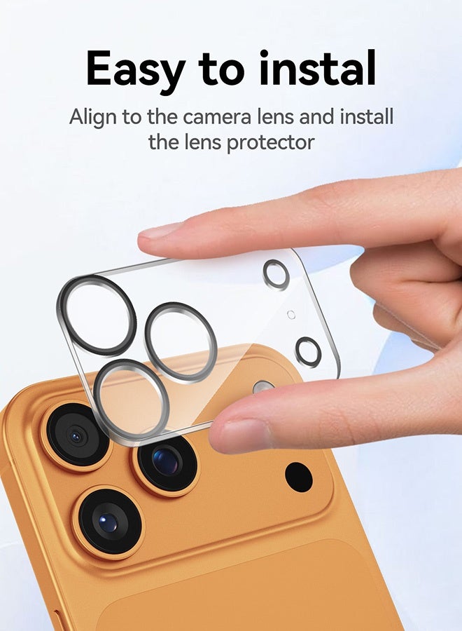 Tersely [3 Pack] Camera Lens Screen Protector for iPhone 17 Pro max 6.9-inch, 9H Hardness Transparent HD Protective Tempered Glass Protector Film - Image 4