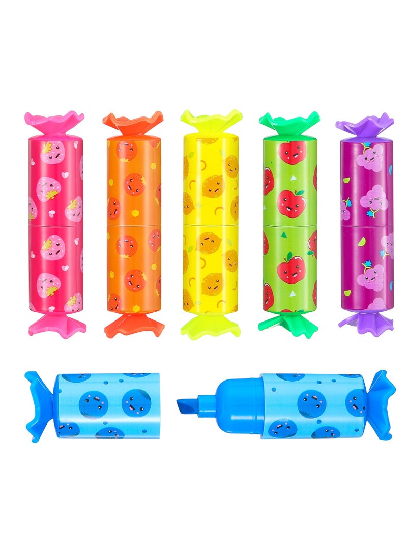 SYOSI Candy Highlighter, 24 Pieces Mini Candy Pastel Chisel Tip Marker Pen Highlighter for Kid Student for Writing Cute Face Graffiti  - Image 4
