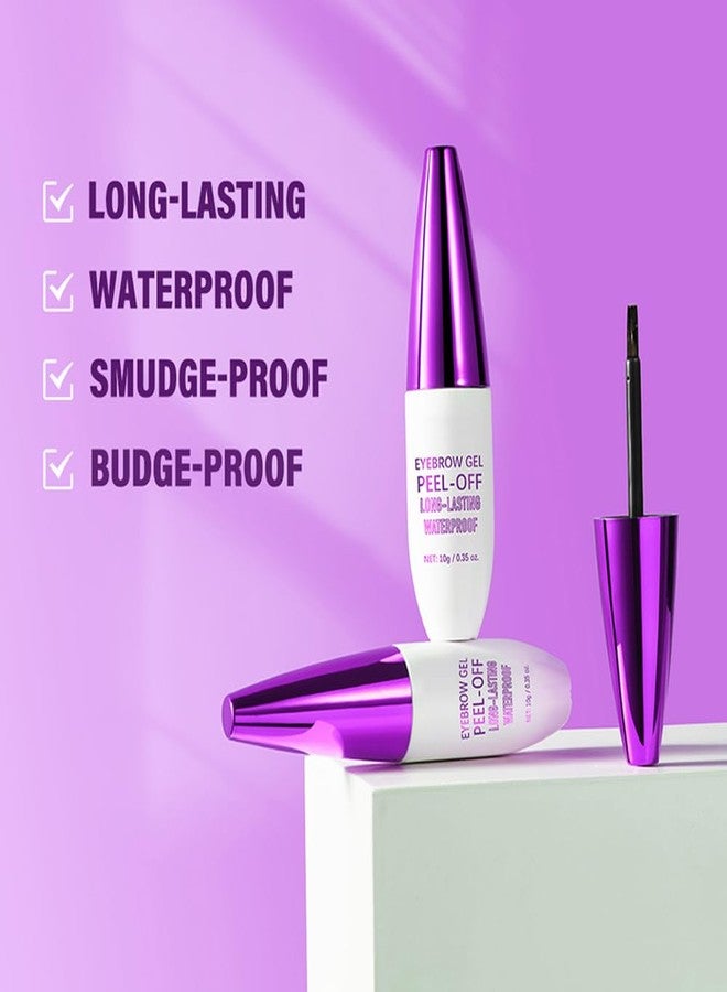GHFCZOO 2Pcs Peel Off Eyebrow Tint Gel - Waterproof & Sweatproof All-Day Wear, Transfer-Resistant Tattoo Effect, All Skin Types + Mother’s Day Gift Set​, 01#Black - Image 3