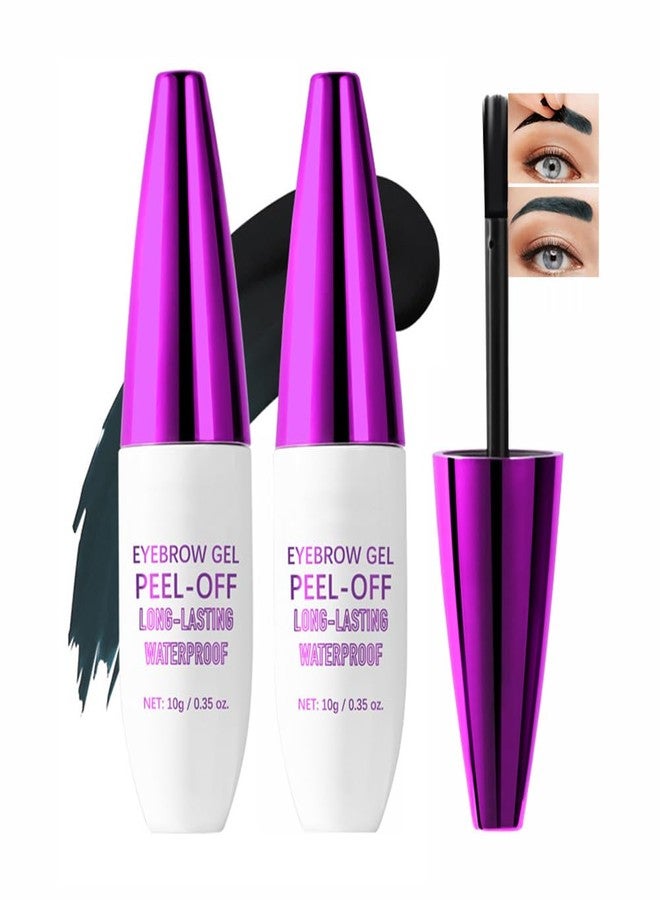 GHFCZOO 2Pcs Peel Off Eyebrow Tint Gel - Waterproof & Sweatproof All-Day Wear, Transfer-Resistant Tattoo Effect, All Skin Types + Mother’s Day Gift Set​, 01#Black - Image 1