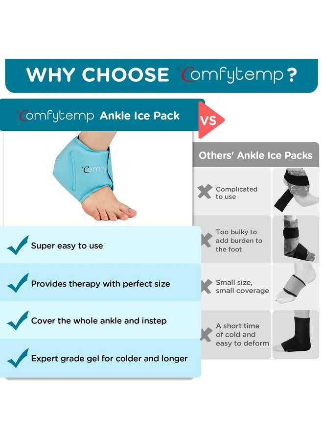 Comfytemp Ankle Ice Pack Wrap for Swelling, Plantar Fasciitis, Foot Pain Relief, FSA HSA Approved, Reusable Gel Cold Compression Ankle Brace for Injuries, Achilles Tendonitis, 1PC, Gifts for Men Women - Image 3