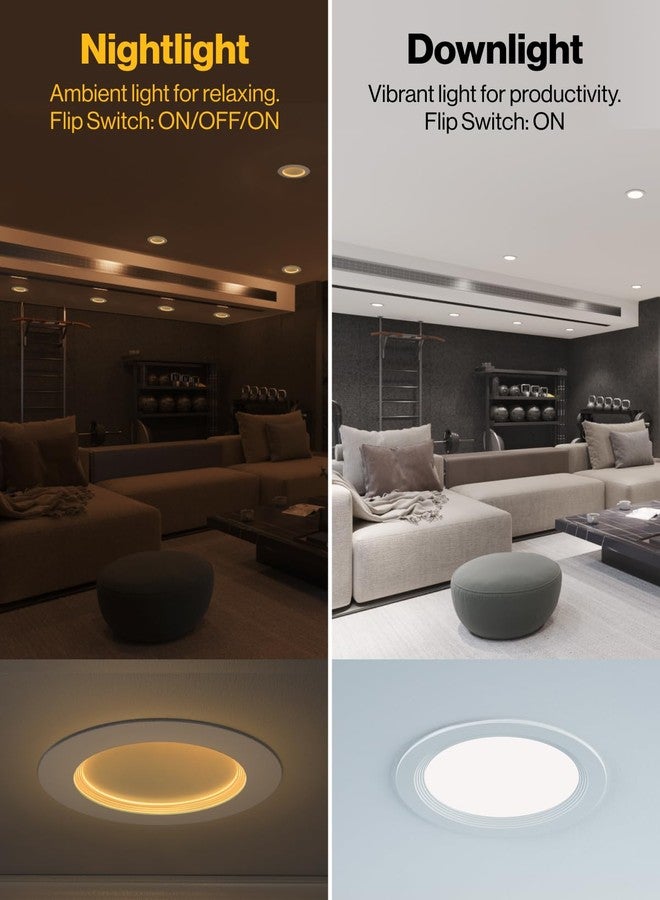 صنكو لايتنغ مجموعة من 4 مصابيح سقف LED غائرة رفيعة للغاية من Sunco مقاس 6 بوصات، مصباح ليلي رفيع، إطار حاجب، 2700K/3000K/4000K/5000K/6000K قابلة للاختيار، قابلة للتعتيم، 14 واط، رقاقة بدون علبة مع صندوق توصيل - ETL. - Image 2