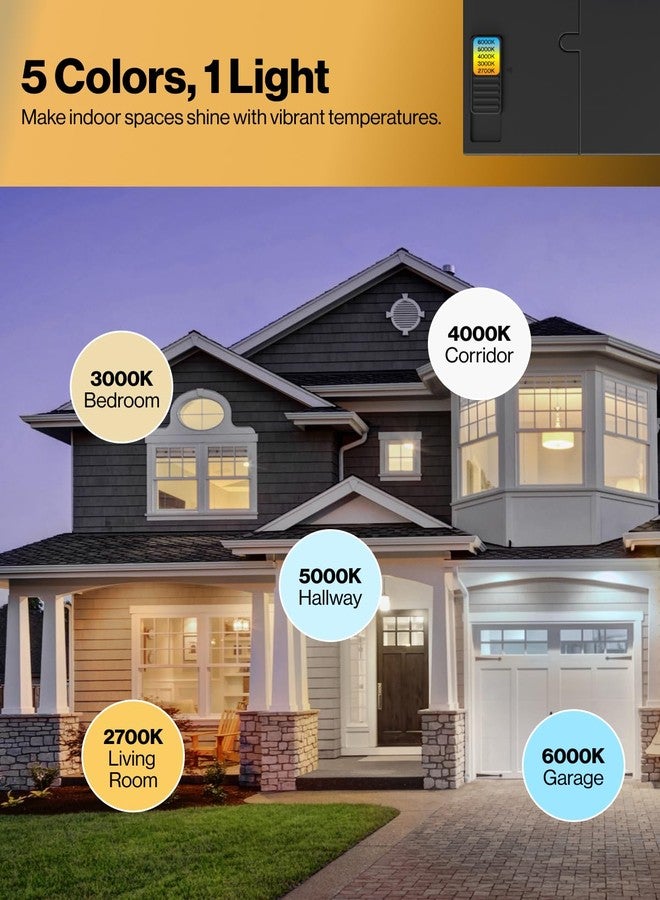 صنكو لايتنغ مجموعة من 4 مصابيح سقف LED غائرة رفيعة للغاية من Sunco مقاس 6 بوصات، مصباح ليلي رفيع، إطار حاجب، 2700K/3000K/4000K/5000K/6000K قابلة للاختيار، قابلة للتعتيم، 14 واط، رقاقة بدون علبة مع صندوق توصيل - ETL. - Image 4