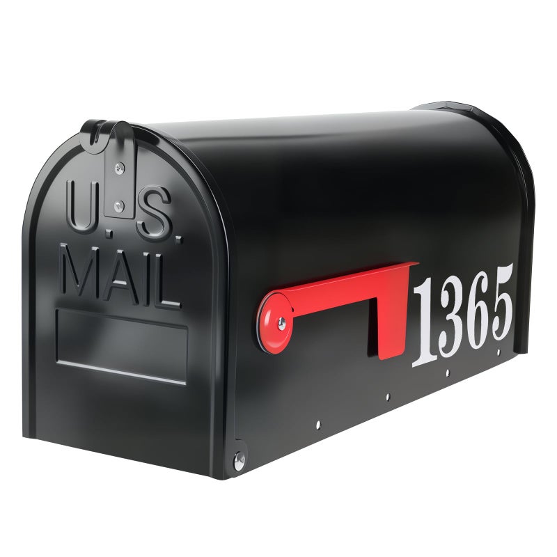 Zinovo Metal Post Mount Mailboxes for OutsideGalvanized SteelWaterproofMedium CapacityRed Flag IndicatedModern StyleMail Boxes for House OutsideResidentialBlack188 x 9 x 67 inches - Image 2