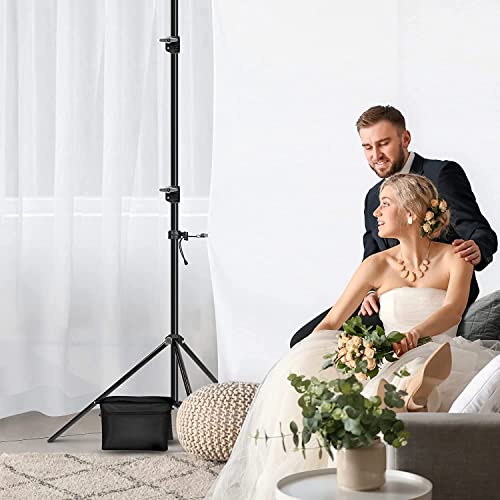 SHOPEE 8.5 ft. Wide Crossbar Length Adjustable Backdrop Stand, 9 ft. Tall Height Photo Background Support System with Clamps, Elastic String Clip - Image 5