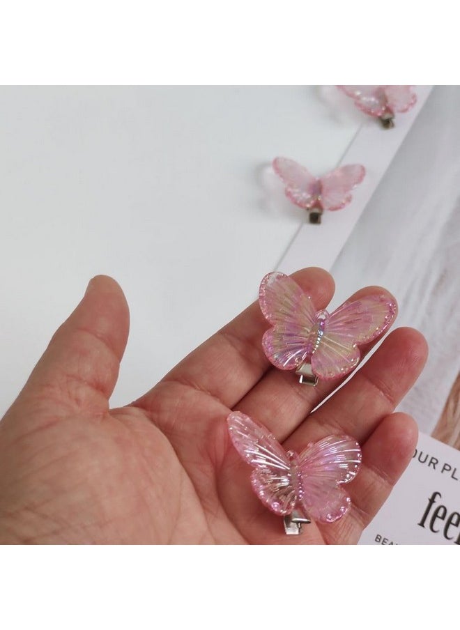 Etncy Life Butterfly Hair Clips Mini Hair Clips For 90S Throwback Party Cute Hair Accessories For Toddler Girls (Pink-5Pcs) 