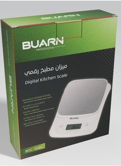 بورن بروفيشنال ميزان مطبخ رقمي بتصميم من الفولاذ المقاوم للصدأ، وحدات قياس متعددة، مؤشرات للحمل الزائد وضعف البطارية، تصميم مدمج وخفيف الوزن – موديل BDC-T06C  - Image 2