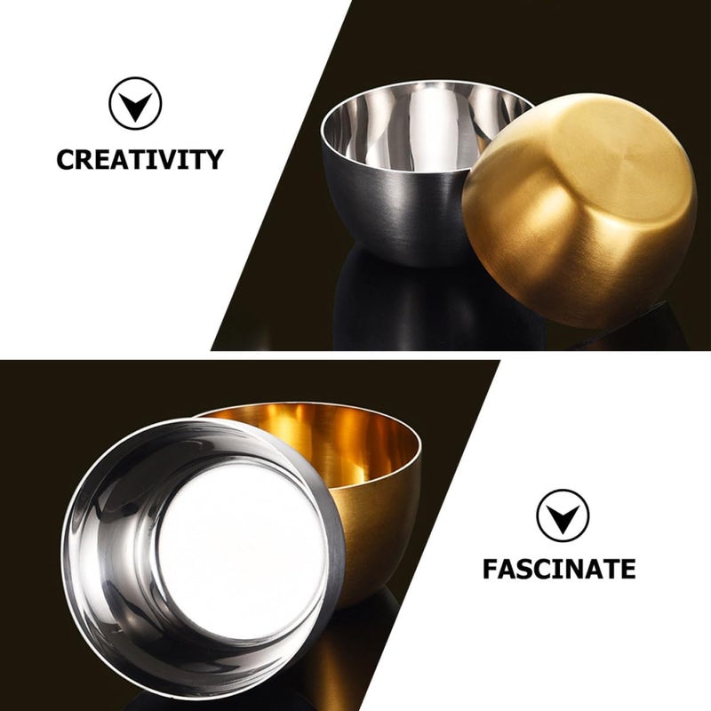 2pcs Stainless Steel Steak Sauce Bowls with Soy Sauce Dish Function Small Multipurpose Salad and Containers for Outdoor Camping and Dining - Image 3