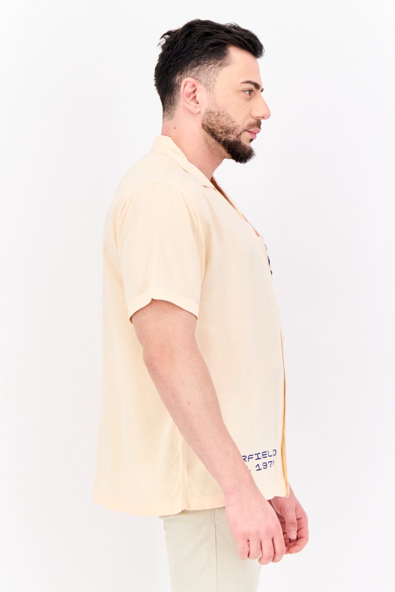 nickelodeon Men Regular Fit Short Sleeves Garfield Casual Shirt, Peach - Image 2