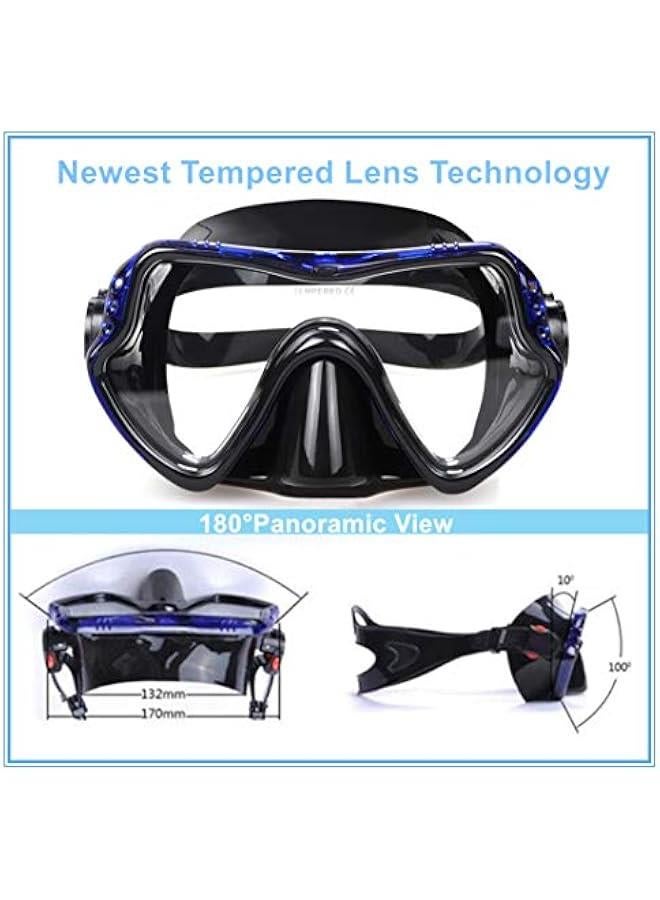 Arabest Snorkel Diving Mask, Professional Snorkeling Mask Gear, Ultra Clear Lens with Wide View Tempered Glass Goggles,Anti Leakage Scuba Mask, Silicone Swimming Goggles Mask for Adults, 3 Color - Image 3