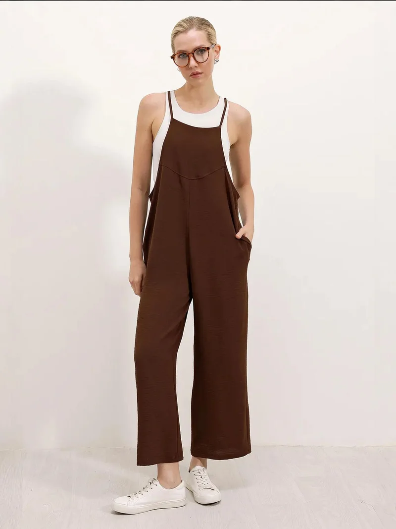 BDART Relaxed Fit Wide Leg Jumpsuit with Square Collar