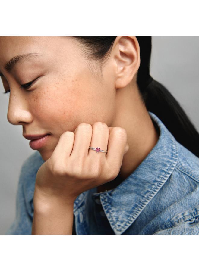 PANDORA Sparkling Red Heart Ring - Image 5