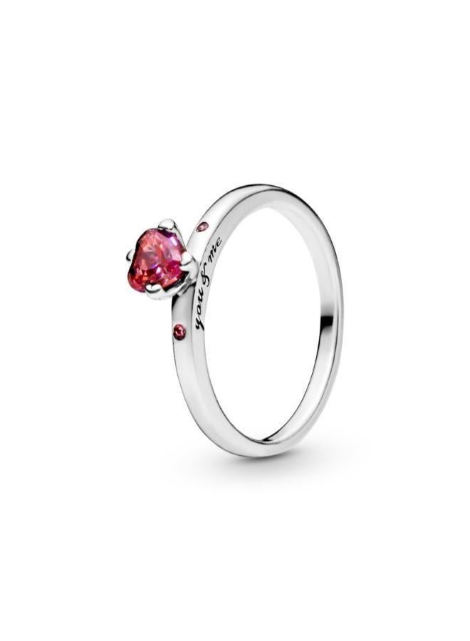 PANDORA Sparkling Red Heart Ring - Image 3