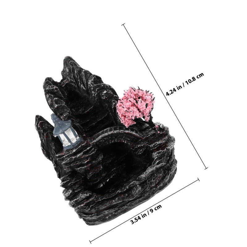 Pink Resin Backflow Incense Holder Waterfall Design Office Desk Portable Burner Decor - Image 3