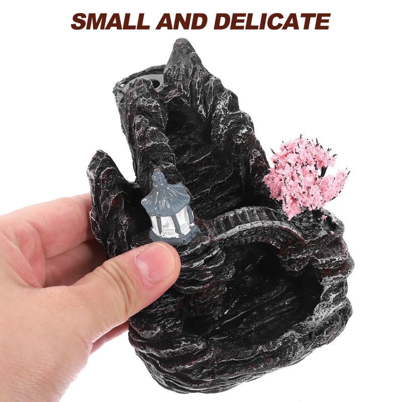 Pink Resin Backflow Incense Holder Waterfall Design Office Desk Portable Burner Decor - Image 5