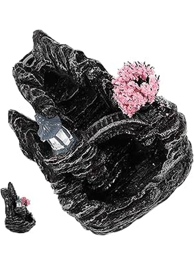 Pink Resin Backflow Incense Holder Waterfall Design Office Desk Portable Burner Decor - Image 1