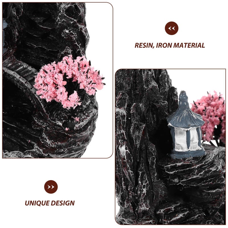 Pink Resin Backflow Incense Holder Waterfall Design Office Desk Portable Burner Decor - Image 4