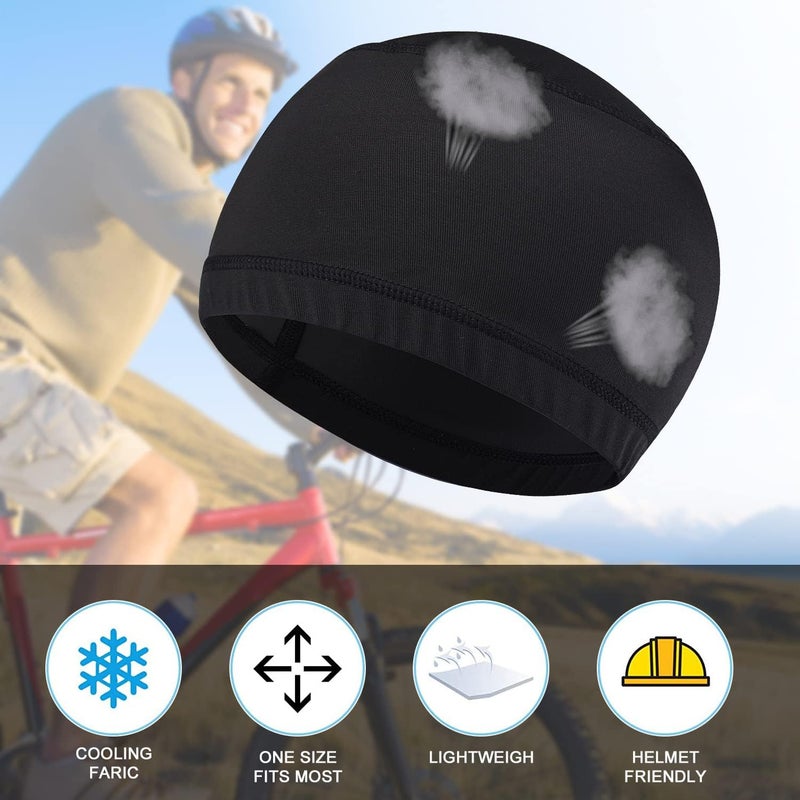 vidsel Skull Cap Helmet Liner Hard Hat Liner Running Beanie Head Wrap Bicycle Football Sweat Wicking Cycling Caps for Men Women - Image 3