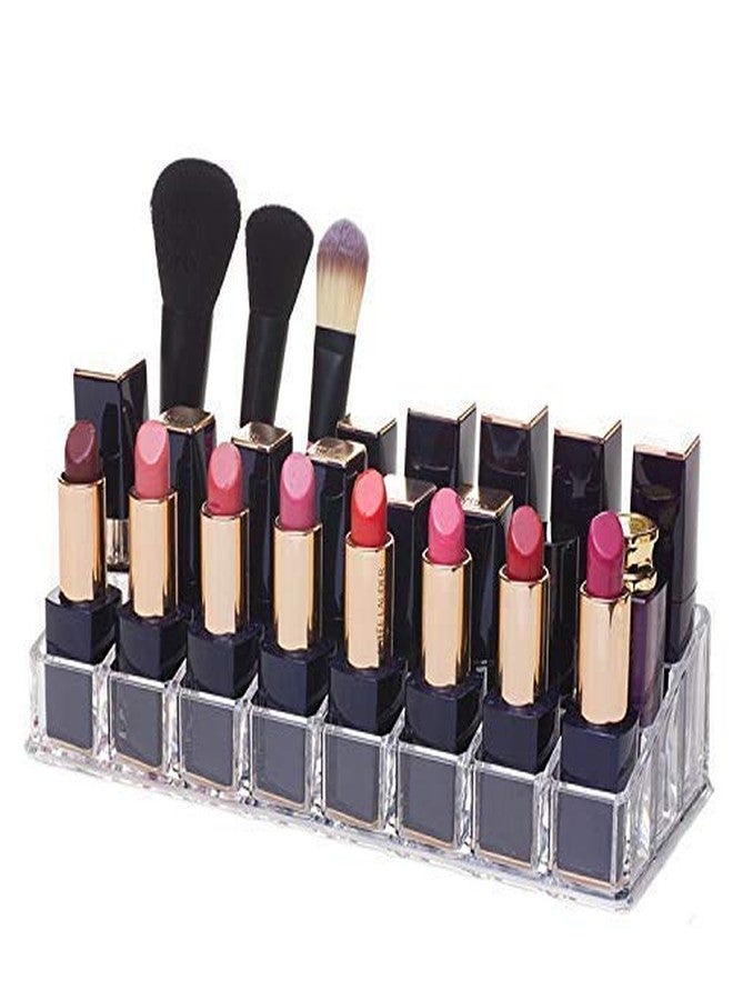 VEDVIT Multi Grid Acrylic Makeup Organiser Transparent Plastic Cosmetic Storage Box Lipstick Nail Paint/Polish Holder Display Stand Organizer24case - Image 1