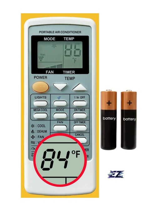 Replacement Remote Control for Sharp Portable Air Conditioner CRMC-A705JBEZ, CV-P09LV, AY-A9GR, CV-2P10SC, CV-P09LX, CV-P10LC, CV-P10MC, CV-P10NC, CVP10NC-D, CVP10NC-R, CV-P10PC, CVP10PC-D, CVP10PC-R with Battery